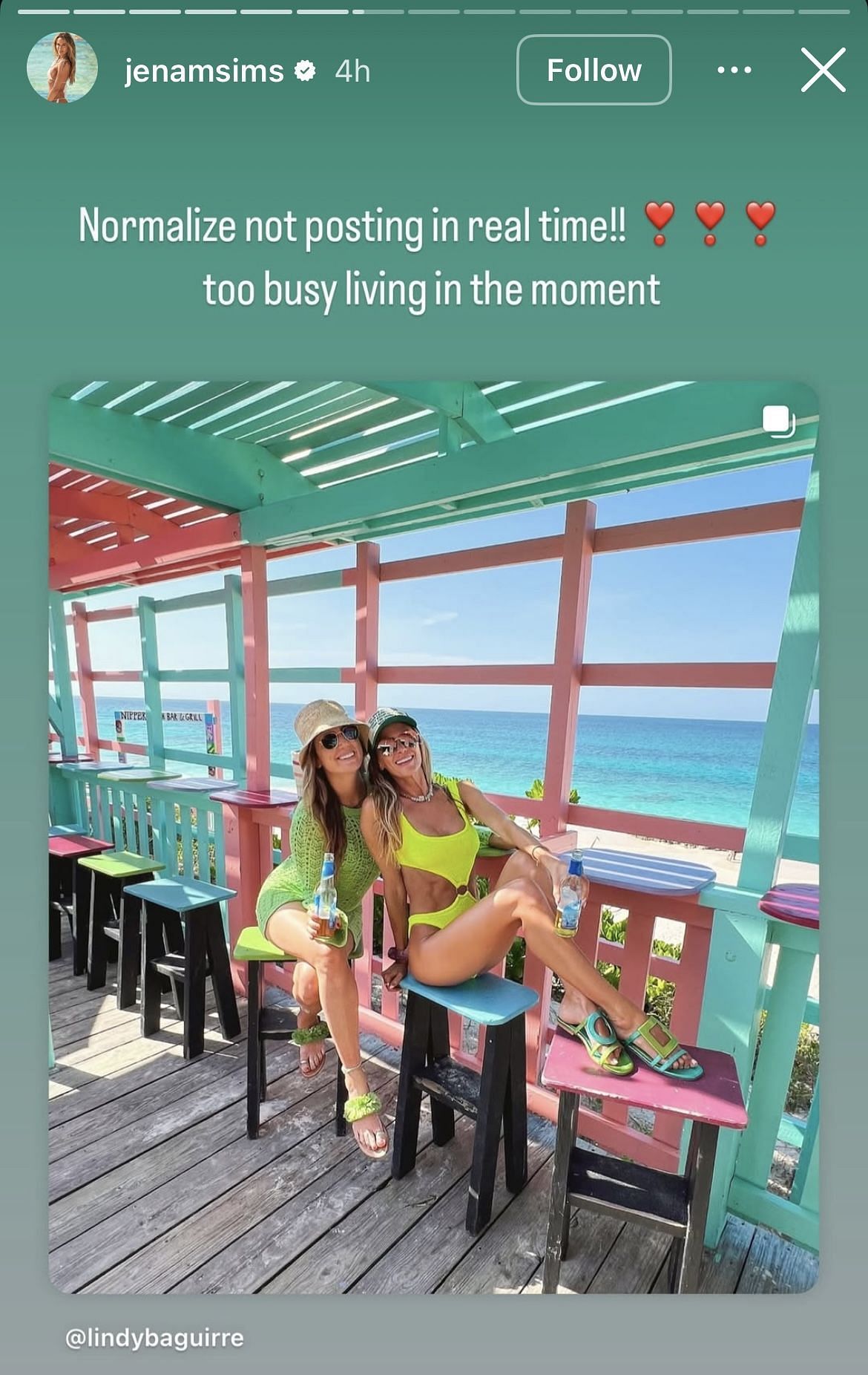 Still taken from Jena Sims’ Instagram Story _ Source: Instagram/@jenamsims